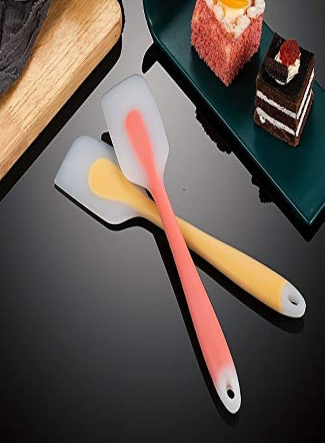 Baskety Silicone Flexible Cooking Spatula with Stainless Steel Core Utensil, Non-Stick - Pack of 2 (Random Color) - Image 1